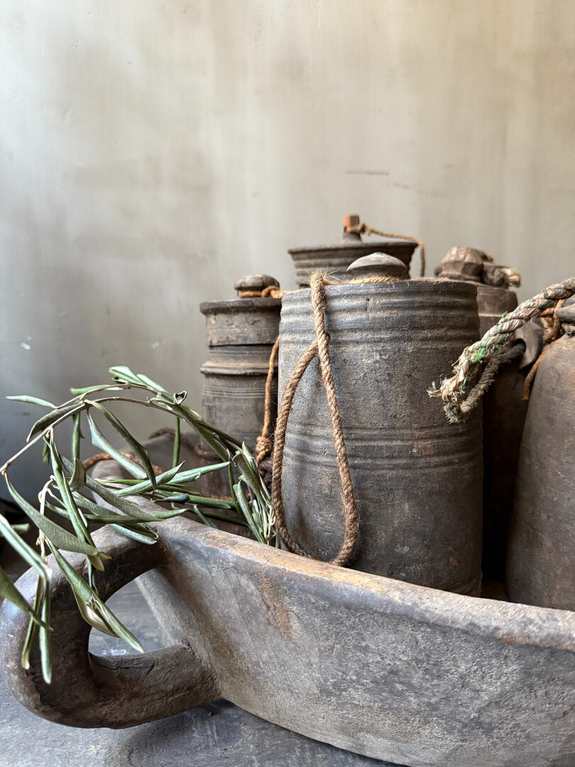 Houten kruikje met deksel