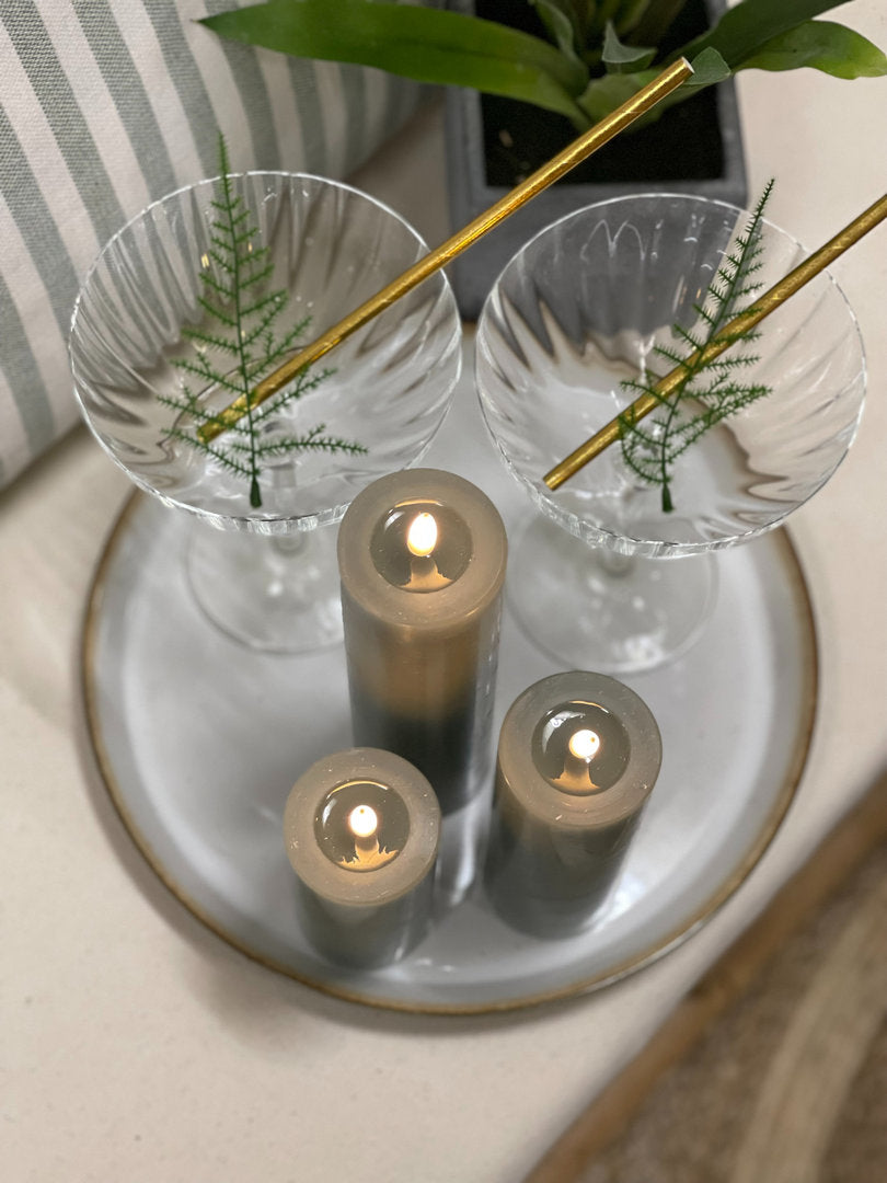 Dinerkaars Wax LED Sand 24 cm (2 stuks) - My Sober Home