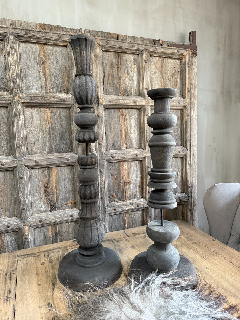 Grote houten kandelaar