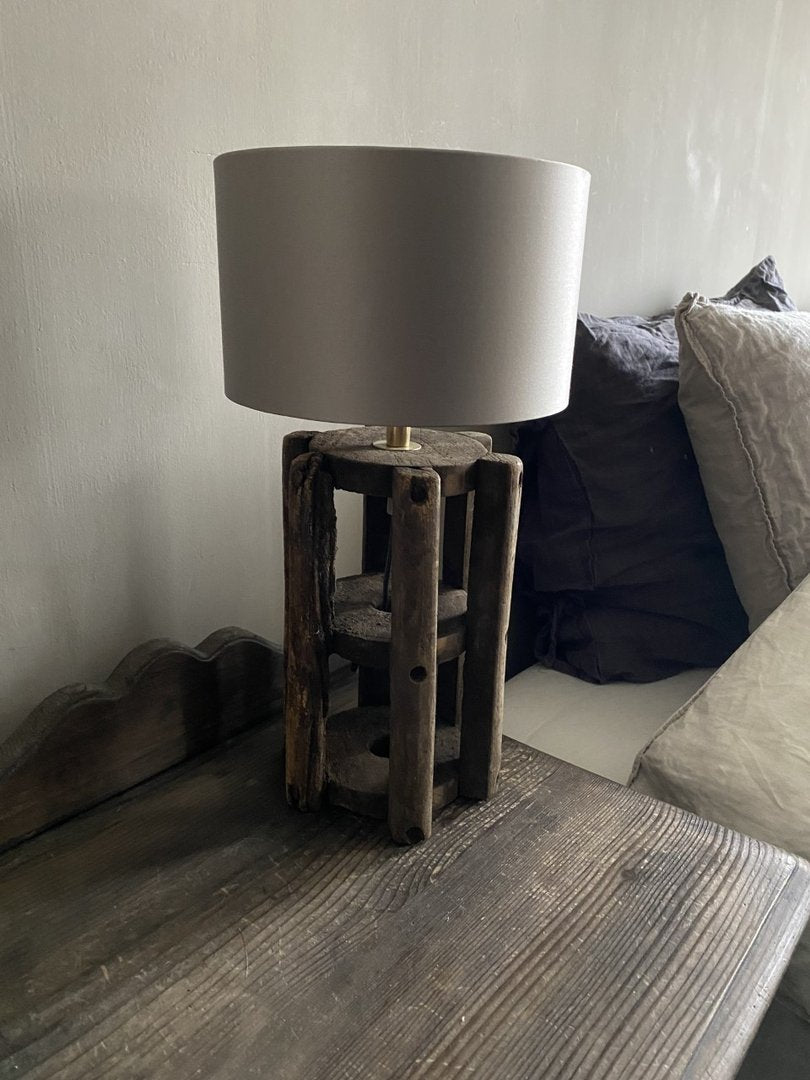 Lamp oude katoenklos beige kapje - My Sober Home