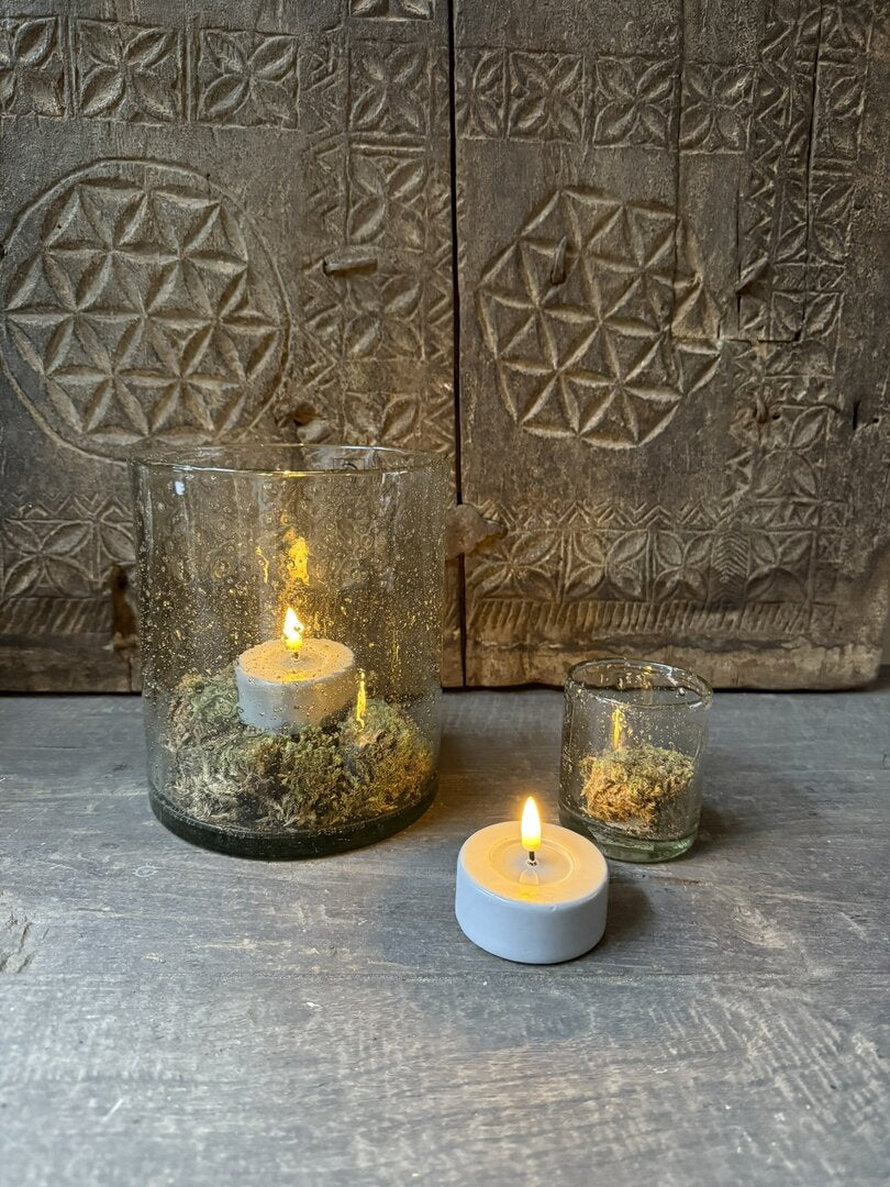 Waxinelichtje wax LED grijs Jumbo (2 stuks)