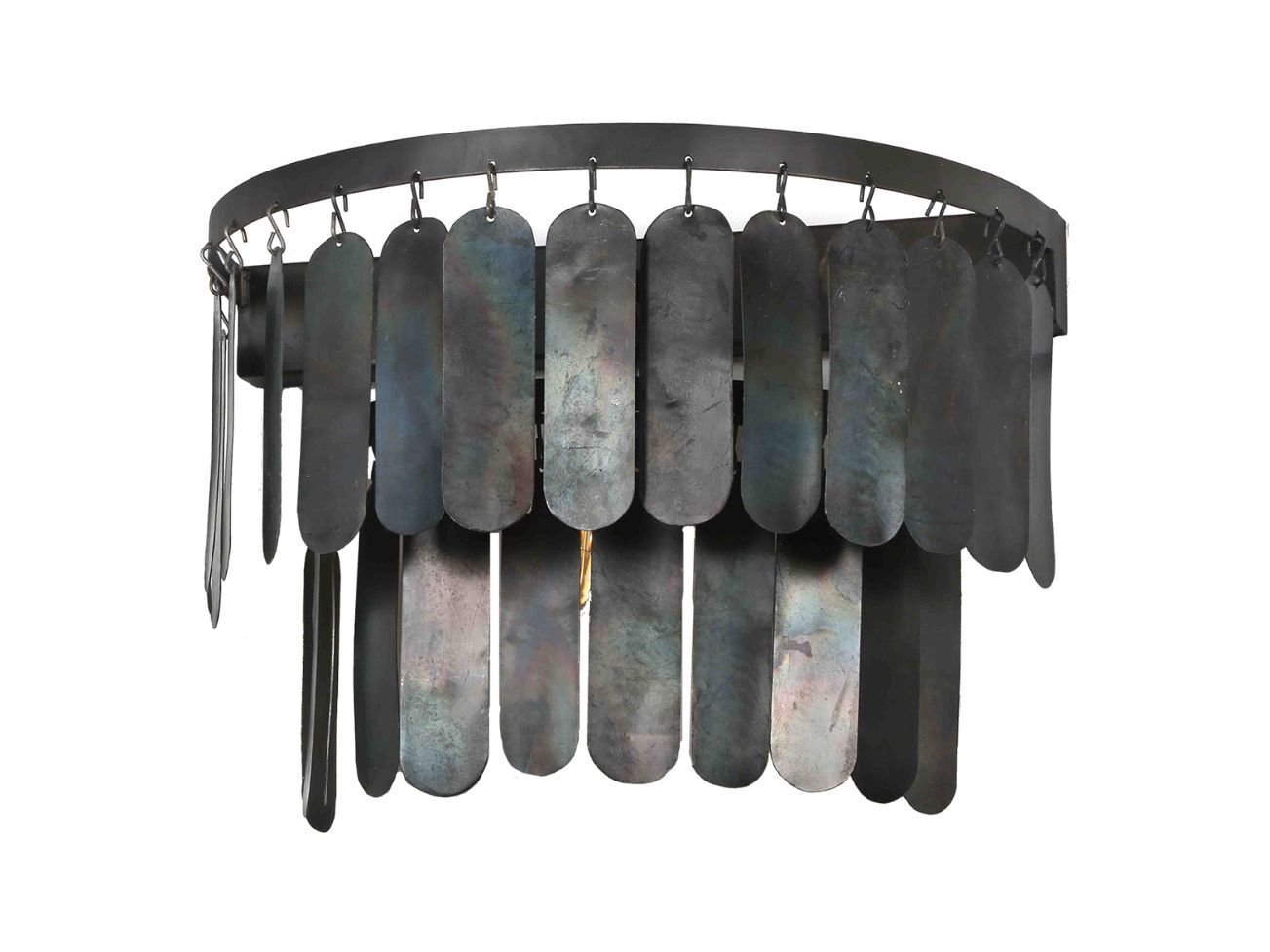 Wandlamp metalen lamellen Amber