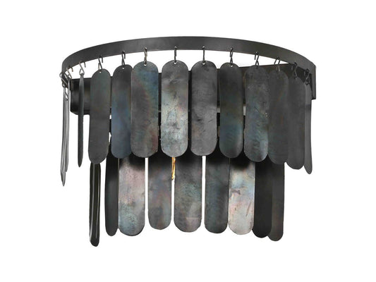 Wandlamp metalen lamellen Amber