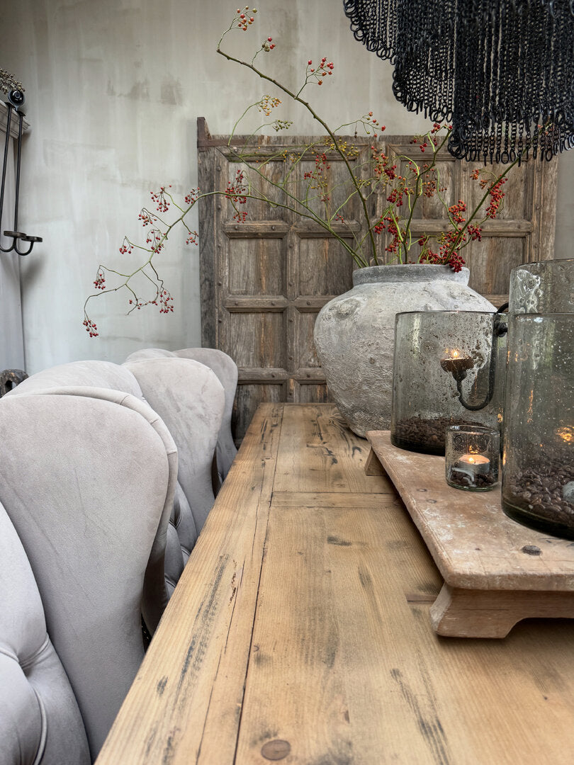 Oude houten bajot tafel / plank