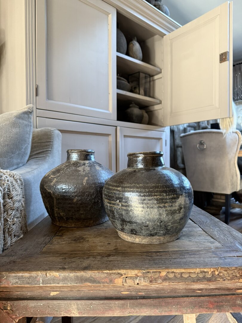 Chinese vaas / pot zwart