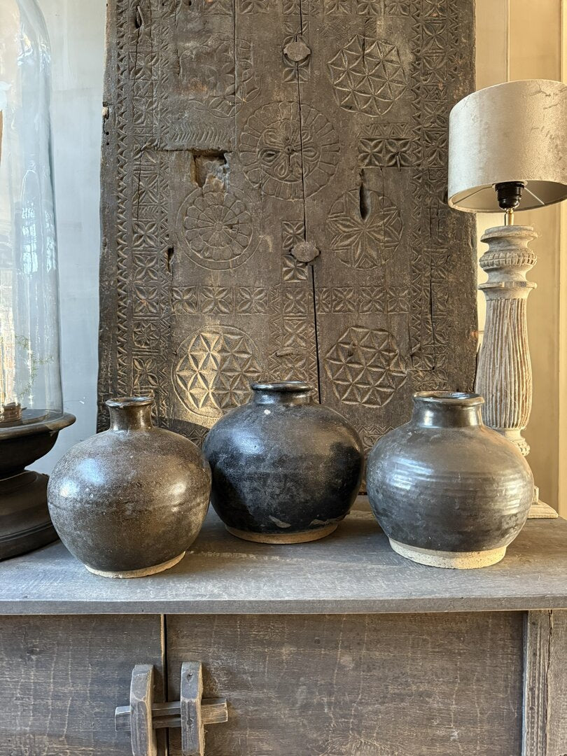 Chinese vaas / pot zwart