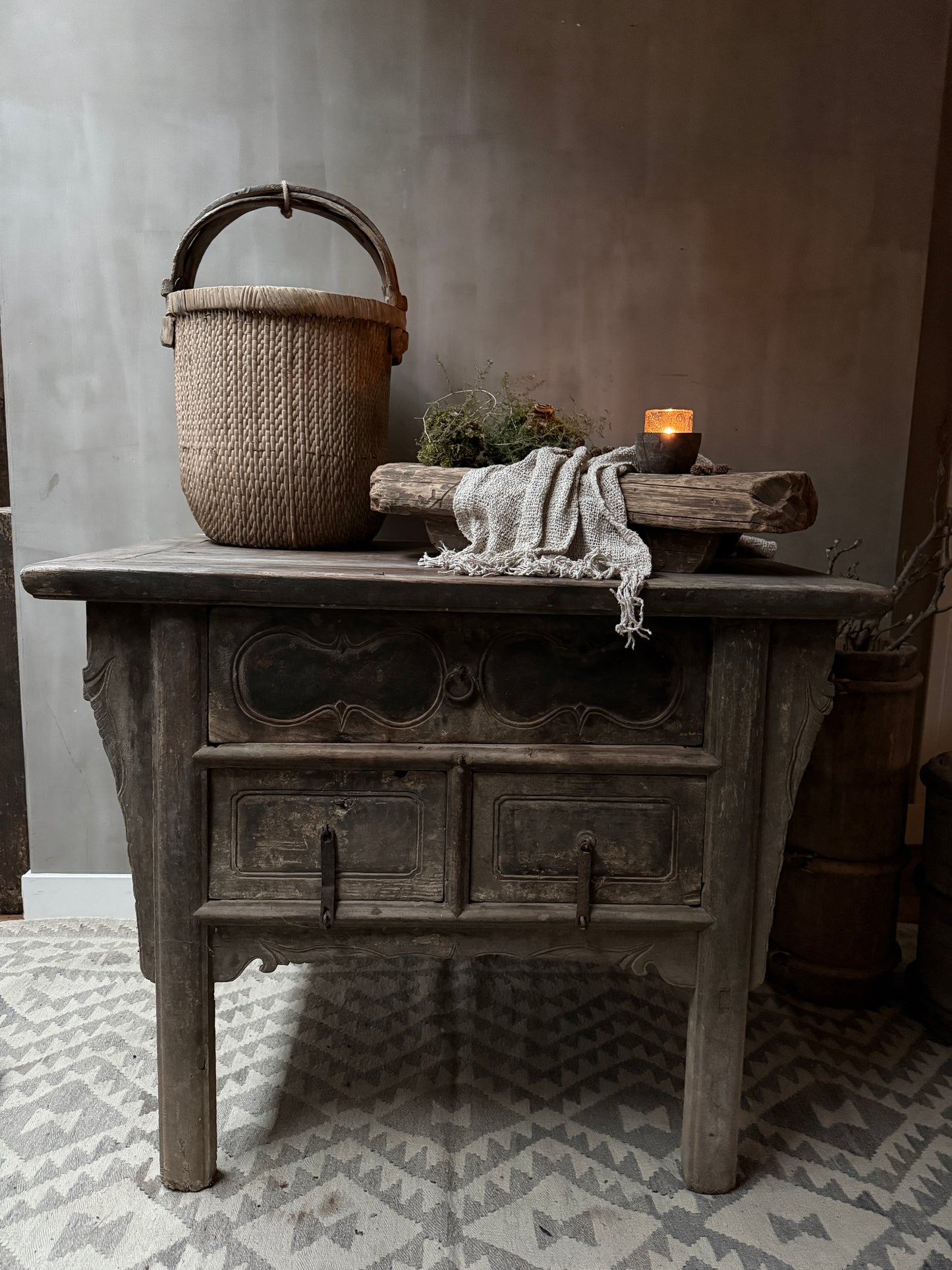 Antique Chinese altar wall table / cabinet