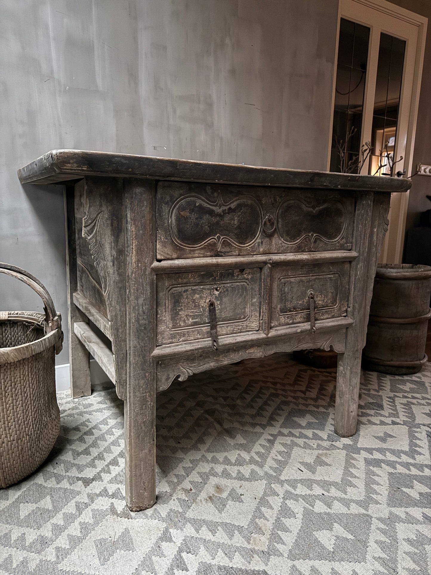 Antique Chinese altar wall table / cabinet