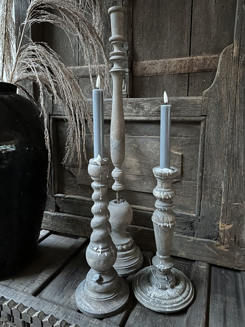 Dinerkaars Wax LED Grijs 15 cm (2 stuks) - My Sober Home