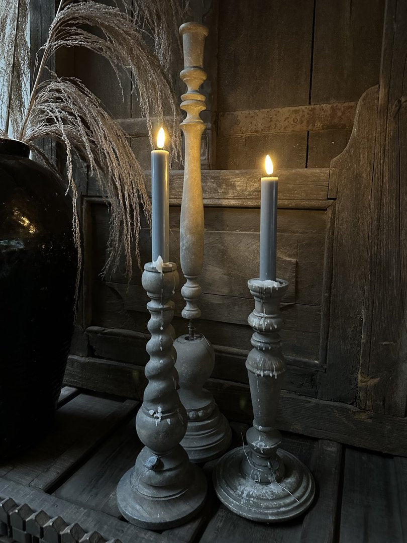 Dinerkaars Wax LED Grijs 15 cm (2 stuks) - My Sober Home