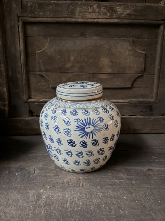 Antieke Chinese gemberpot met deksel