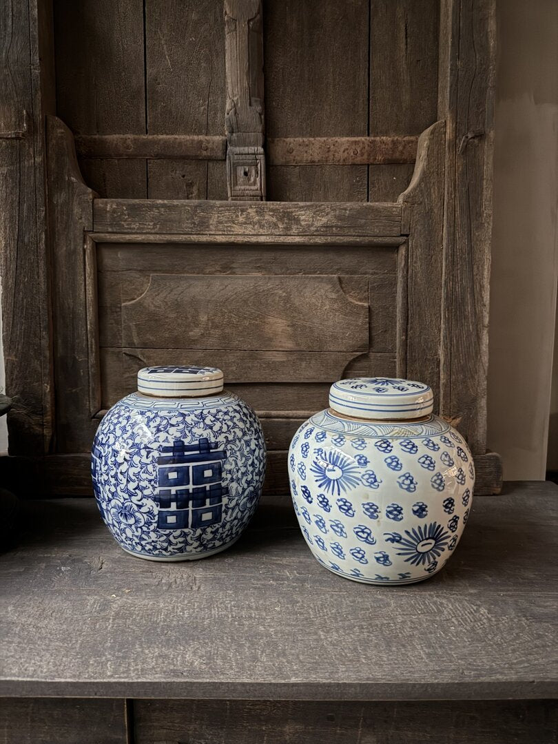 Antieke Chinese gemberpot met deksel - My Sober Home
