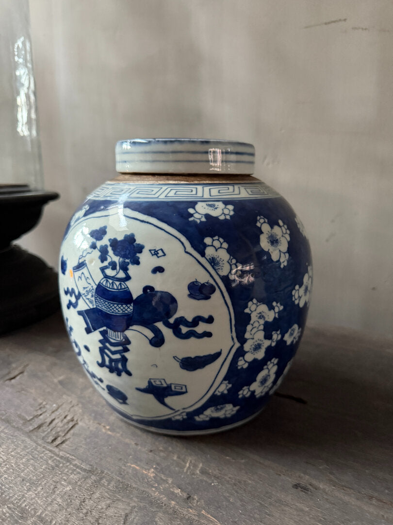 Antieke Chinese gember pot met deksel