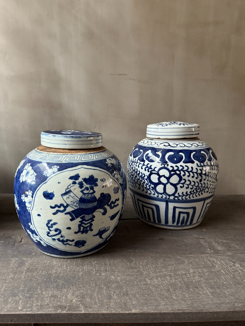 Antieke Chinese gember pot met deksel