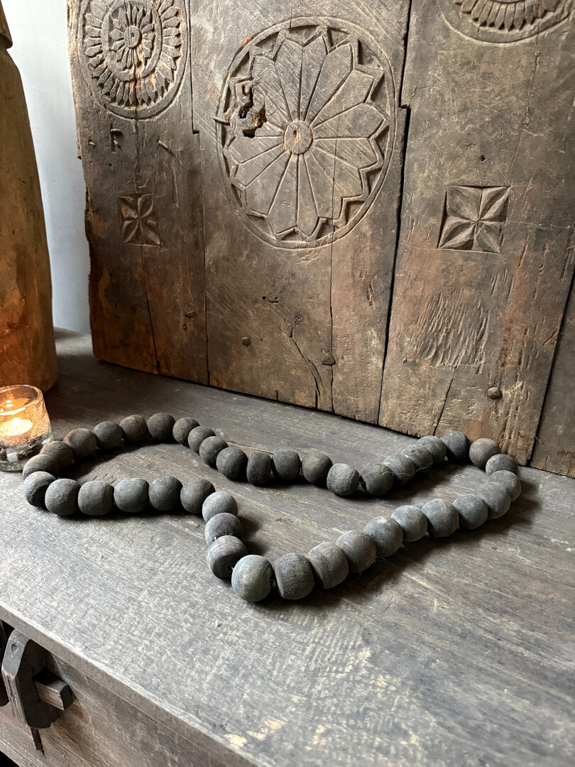 Grote houten kralen ketting