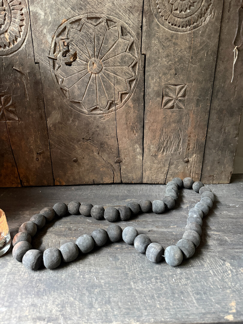 Grote houten kralen ketting