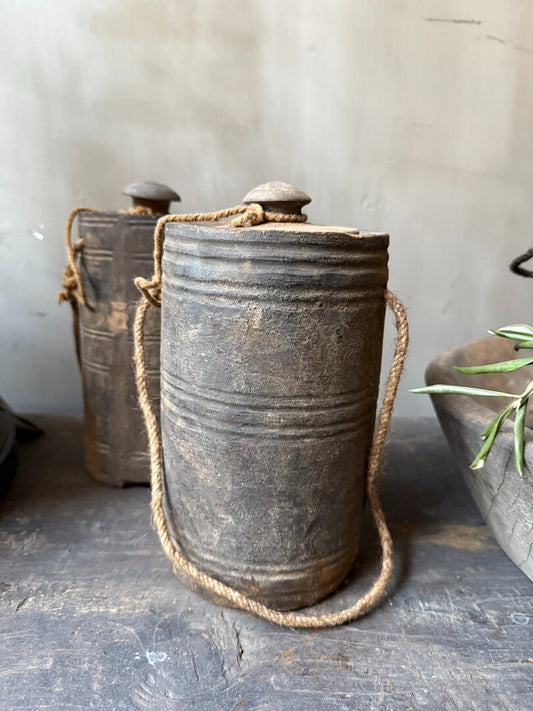 Houten kruikje met deksel