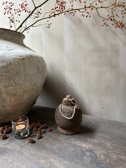 Houten kruikje met deksel