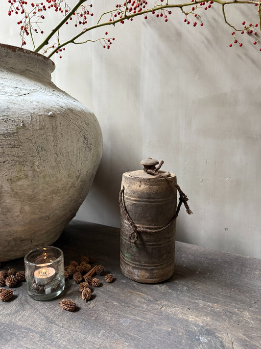 Houten kruikje met deksel