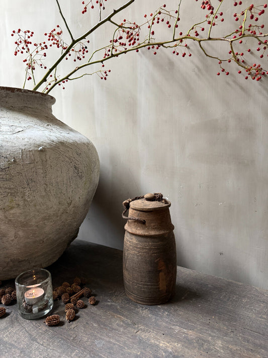 Houten kruikje met deksel