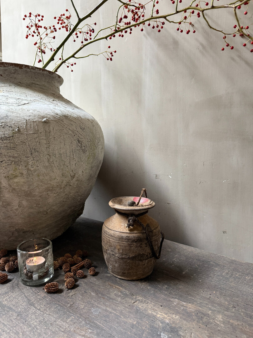 Houten kruikje met deksel