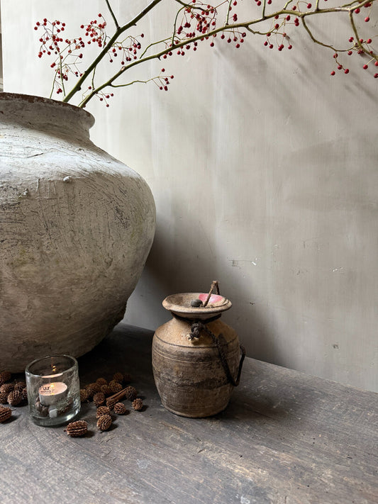 Houten kruikje met deksel