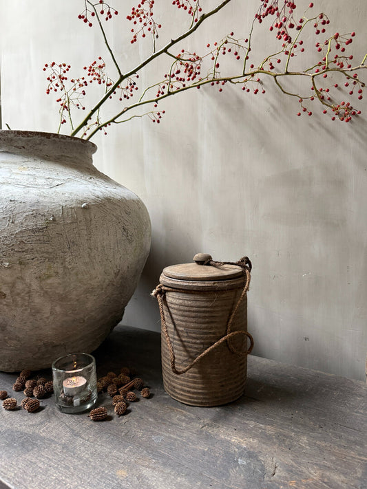 Houten kruikje met deksel