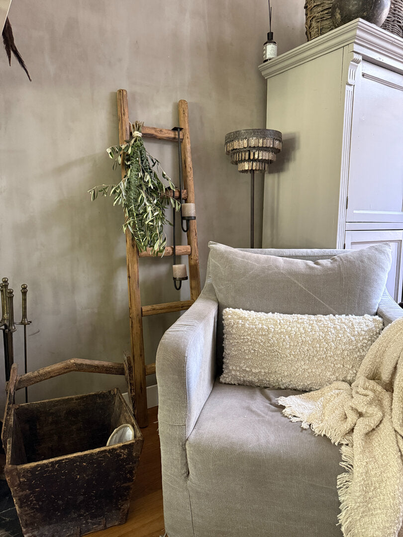 Interieur decoratie set ladder met toef - My Sober Home