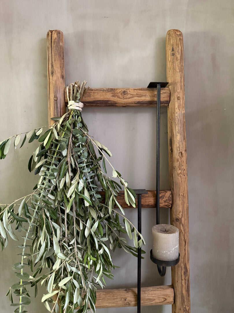 Interieur decoratie set ladder met toef - My Sober Home