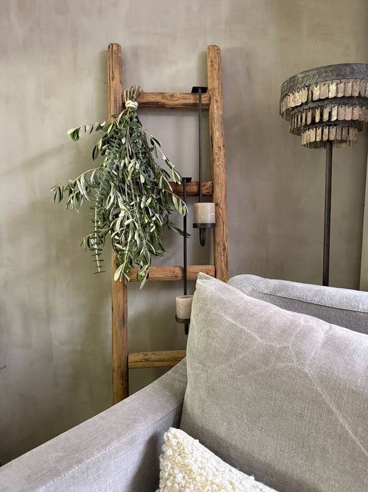 Interieur decoratie set ladder met toef - My Sober Home