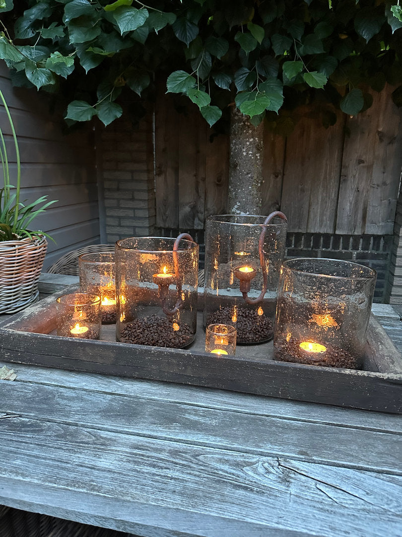 Windlicht steenslag 19x 23 cm - My Sober Home