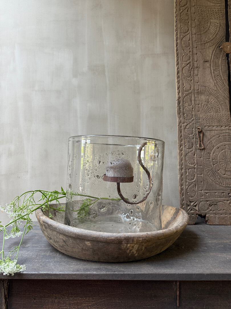 Oude houten schaal / bak xl - My Sober Home