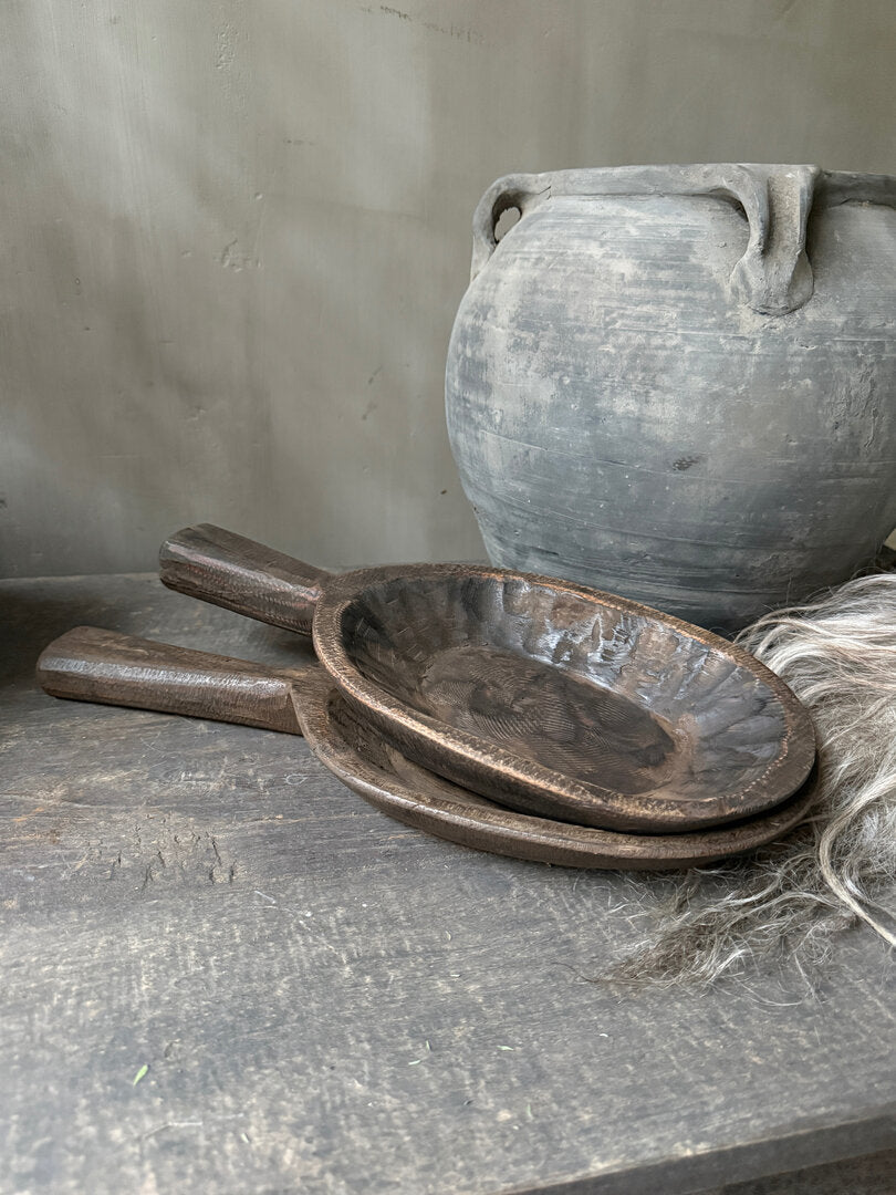 Houten Japati plank ovaal met handvat - My Sober Home