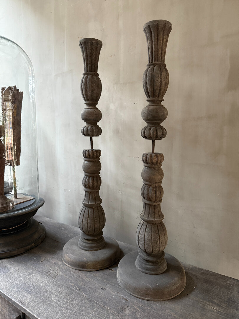 Grote houten kandelaar - My Sober Home