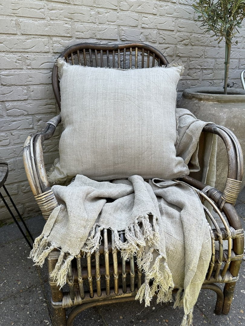 Linnen plaid naturel - My Sober Home