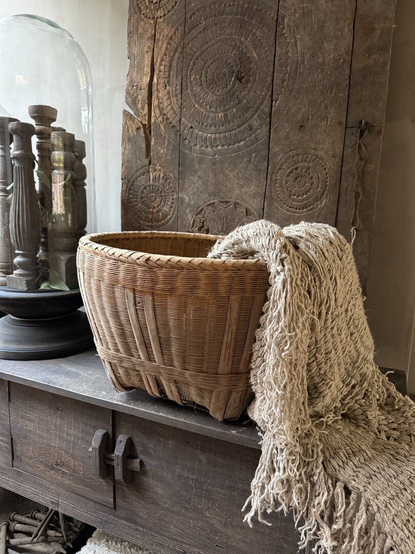 Originele rieten Chinese mand