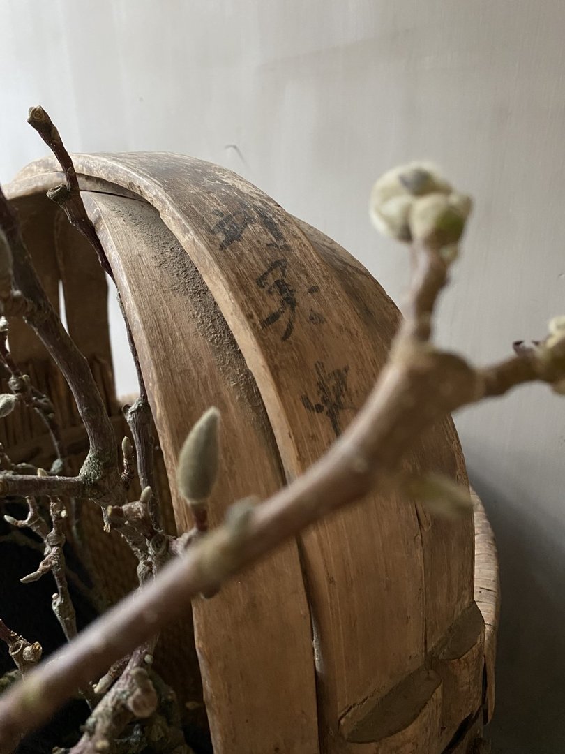 Interieur decoratie set oude plukmand met hengsel - My Sober Home