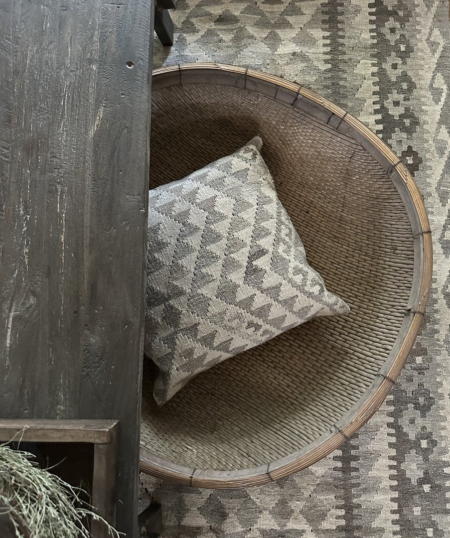 Antieke oosterse rijst mand vierkant - My Sober Home