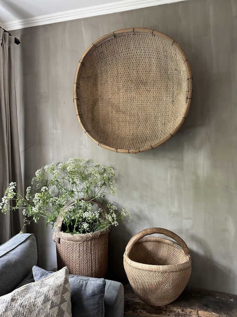 Antieke oosterse rijst mand vierkant - My Sober Home