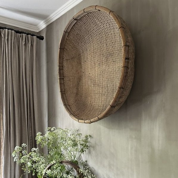 Antieke oosterse rijst mand vierkant - My Sober Home