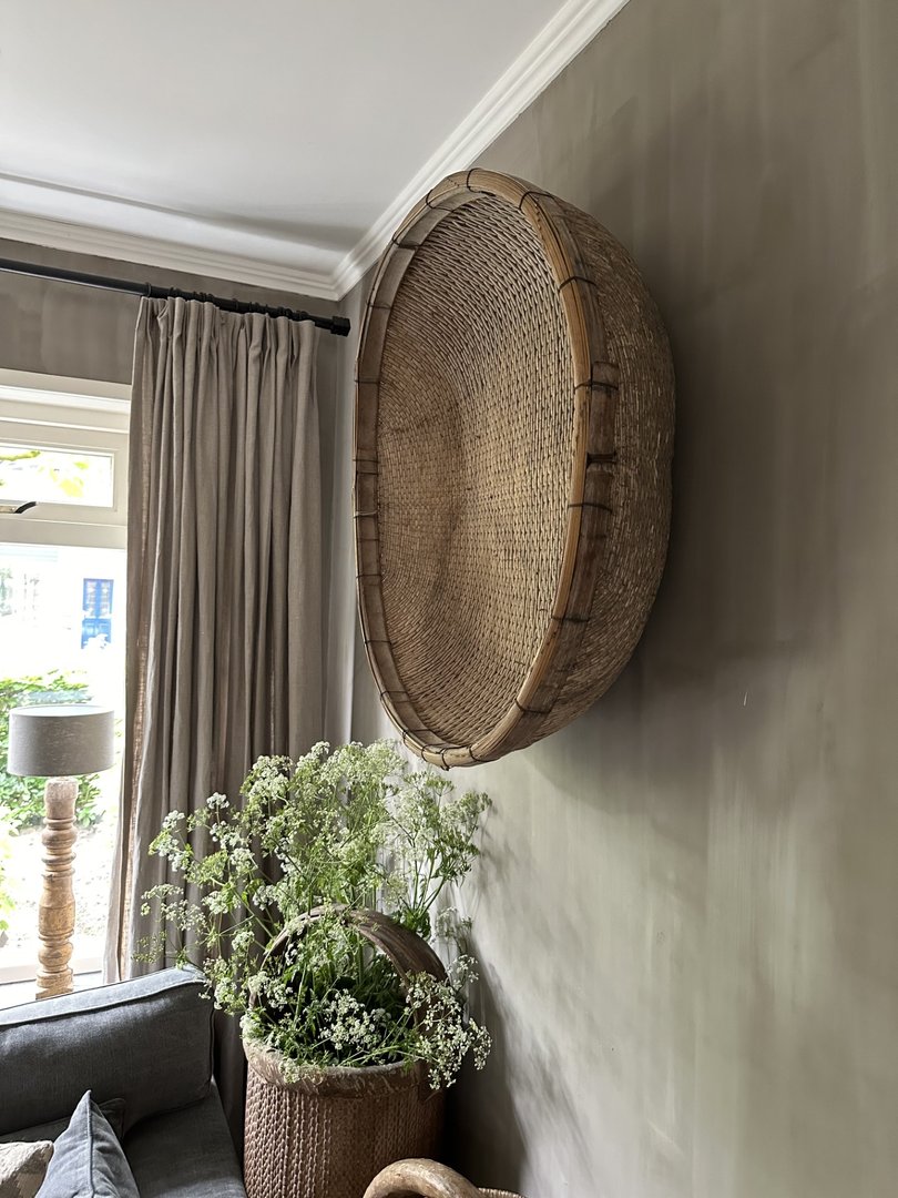 Antieke oosterse rijst mand vierkant - My Sober Home