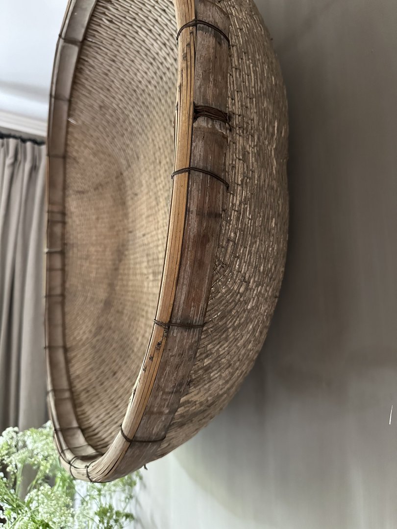 Antieke oosterse rijst mand vierkant - My Sober Home