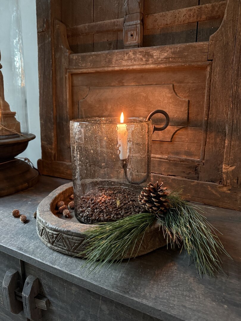 Interieur decoratie set schaal houtsnijwerk - My Sober Home