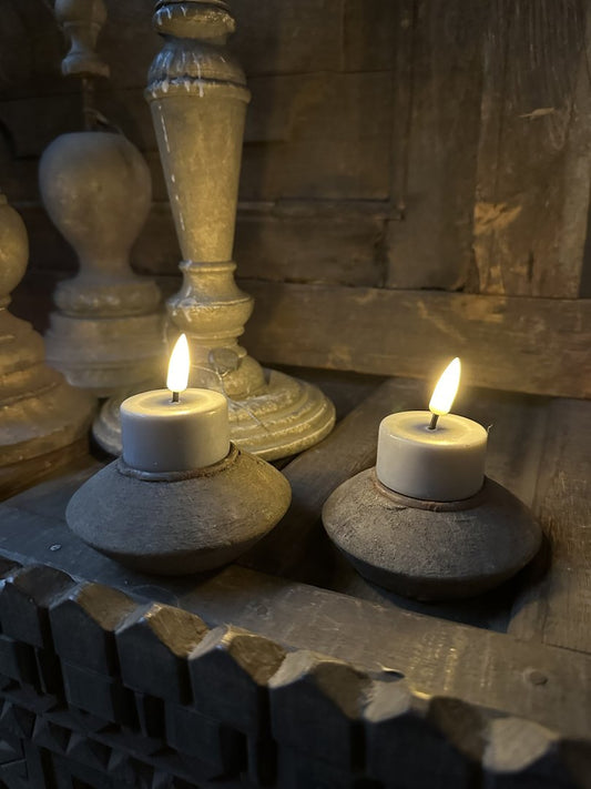 Waxinelichtje Wax LED Grijs (2 stuks) - My Sober Home