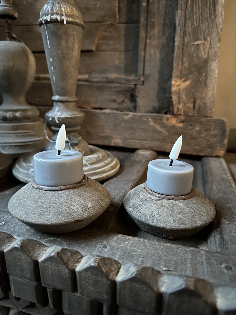 Waxinelichtje Wax LED Grijs (2 stuks) - My Sober Home