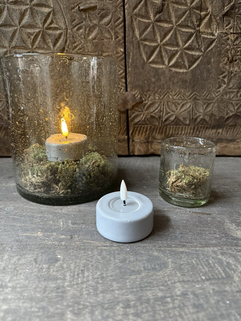 Waxinelichtje wax LED grijs Jumbo (2 stuks)