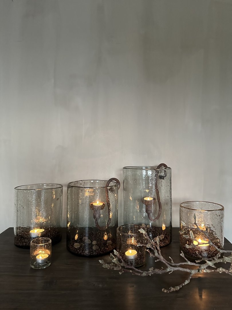 Windlicht steenslag 19x 23 cm - My Sober Home