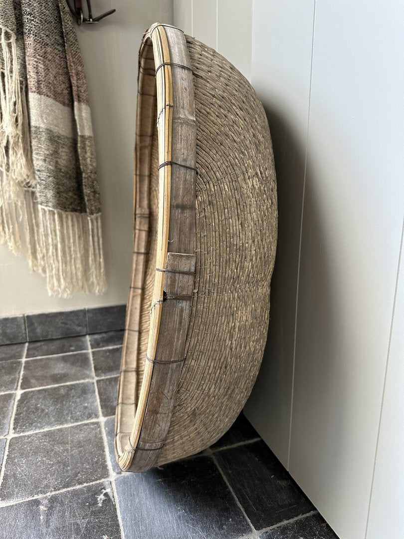 Antieke oosterse rijst mand vierkant - My Sober Home