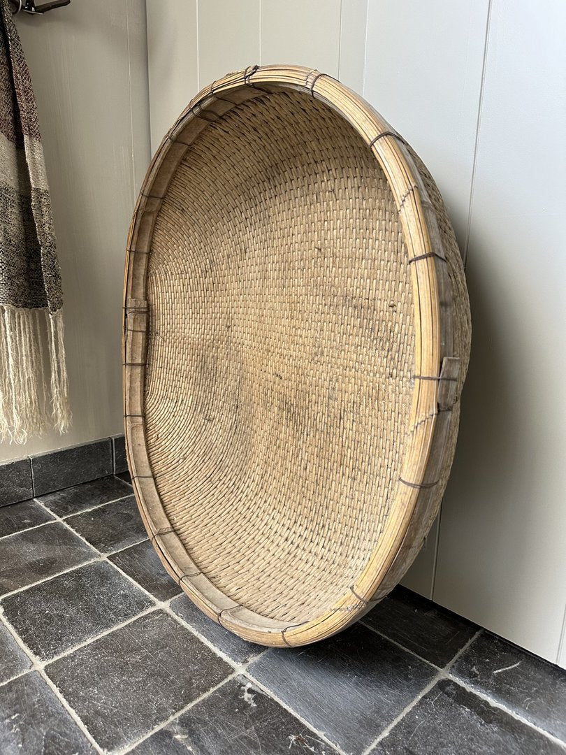 Antieke oosterse rijst mand vierkant - My Sober Home